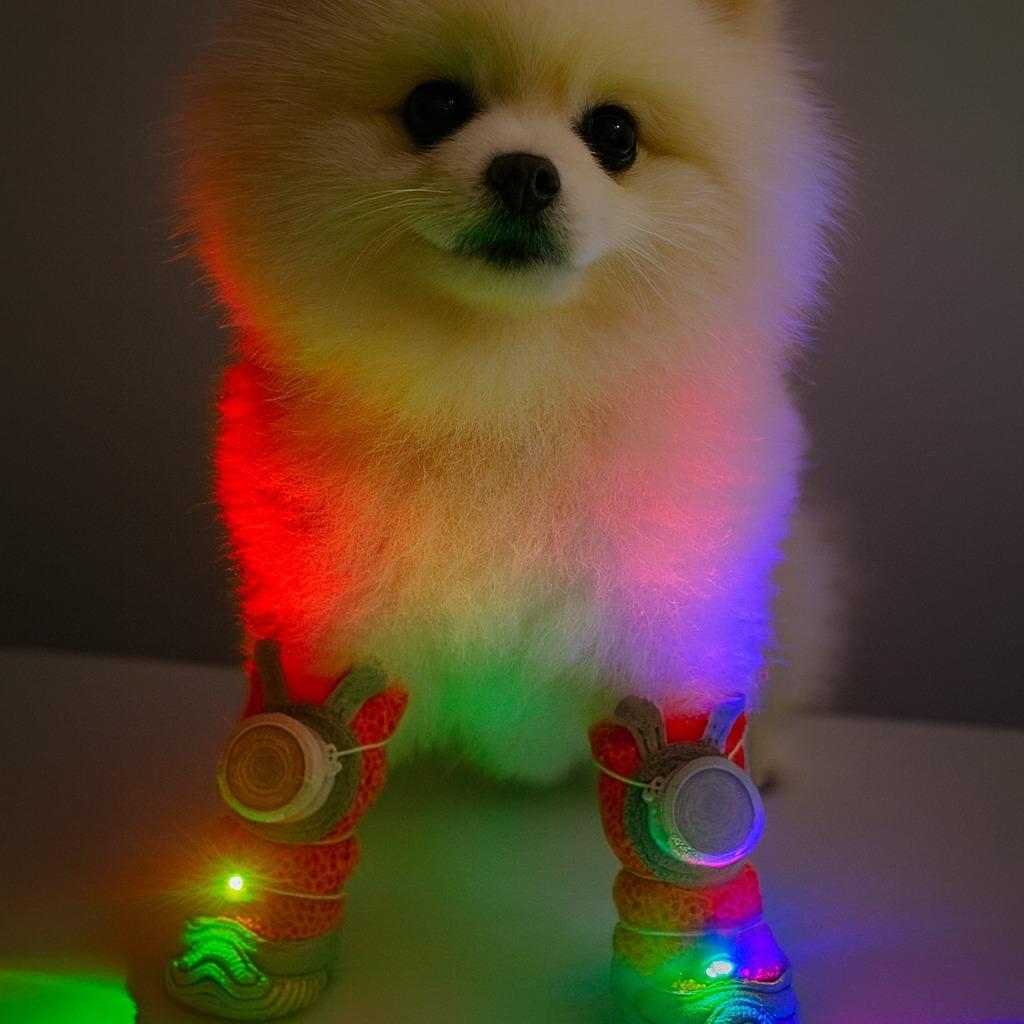 LED Light-Up Dog Shoes (4-Pack) – Anti-Slip Night Safety Boots for Small & Medium Dogs