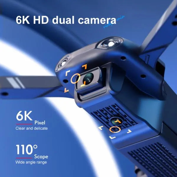 6K HD Dual Camera Foldable Drone with WiFi FPV – Beginner-Friendly Smart RC Quadcopter with Altitude Hold & One-Key Return
