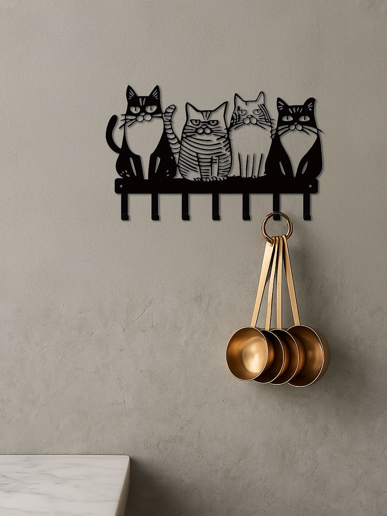 1PC Cute Cat Wall Hook-Adorable Kitty Decor For Home, Strong Metal Wall Hooks