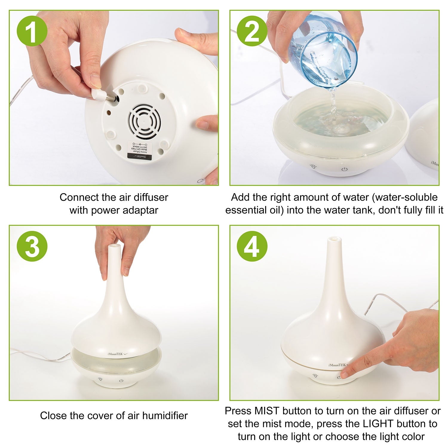 Cool Mist Humidifier Ultrasonic Aroma Essential Oil Diffuser With 7 Color LED Lights Waterless Auto Off For Office Home Room Study Yoga Spa