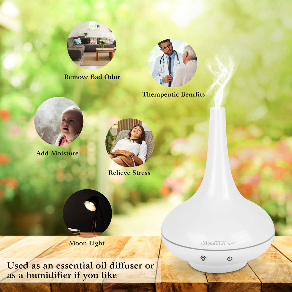 Cool Mist Humidifier Ultrasonic Aroma Essential Oil Diffuser With 7 Color LED Lights Waterless Auto Off For Office Home Room Study Yoga Spa