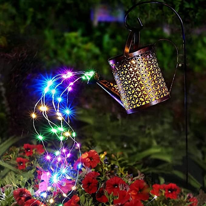 Solar Lights Outdoor Decorative, Metal Solar Watering Can Outdoor Lights IP65 Waterproof