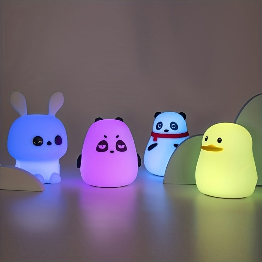 LED Cute Rainbow Light Changing Silicone Light Pat Control USB Charging Soft Silicone Light