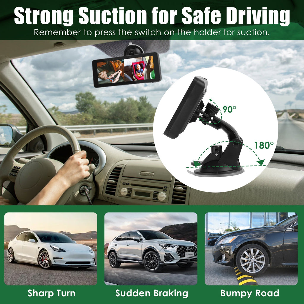 1Pc 1080P Baby Car Camera For 2 Kids Dual Channel Car Baby Monitor Rear Facing Car Seat Camera With 120Degree Wide View 6.86In HD Split Screen Night Vision