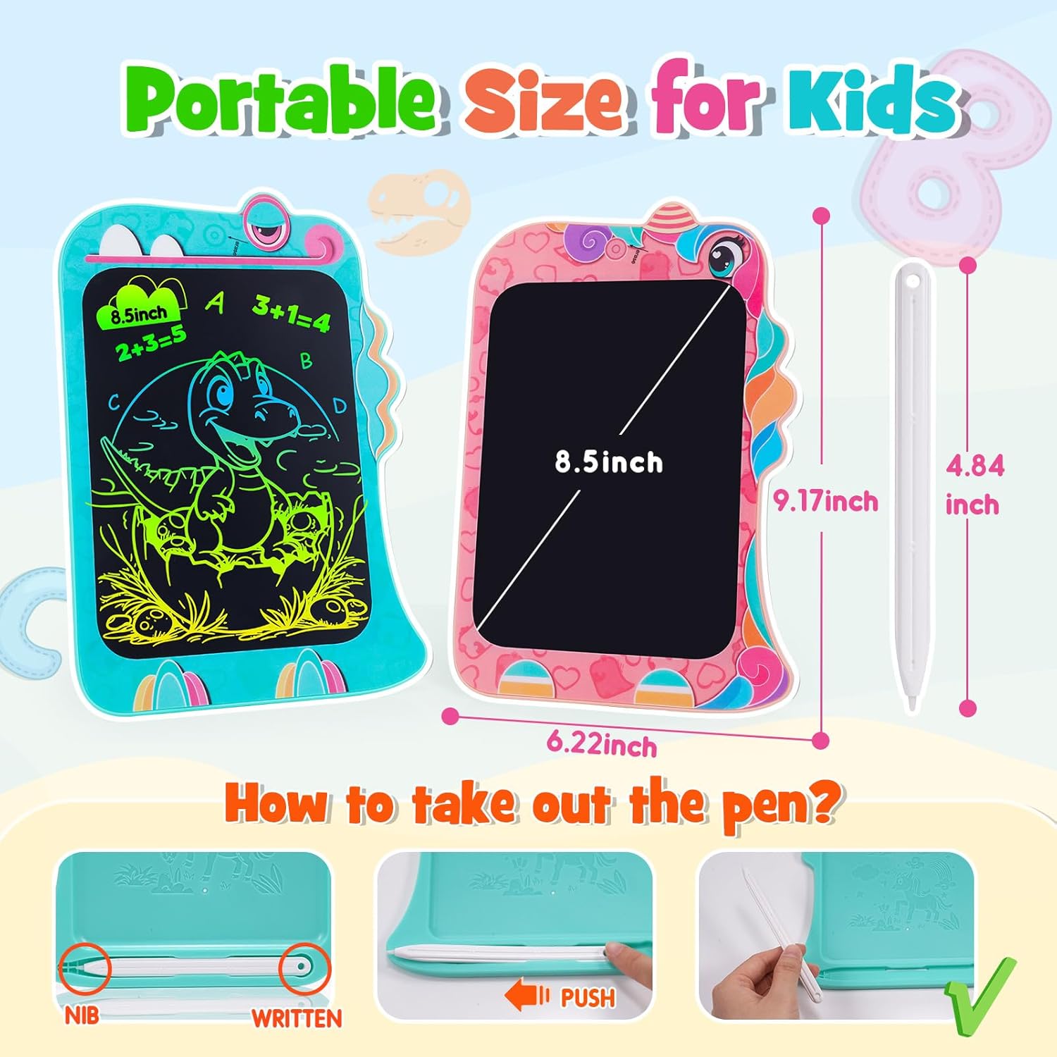 LCD Writing Tablet, Birthday Kids Unicorn Gifts,8.5 Inch Colorful Toddler Doodle Board Drawing Tablet, Erasable Reusable Electronic Drawing Pads, Educational And Learning Toys For Kids