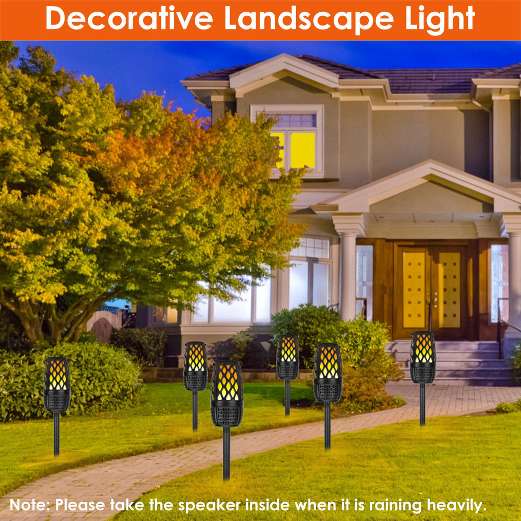 Wireless 5.3 Outdoor Speaker IPX5 Waterproof Patio Speaker LED Flame Speaker With 3 Flame Light Mode