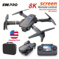 E88 Pro Mini Drone With Screen Control 4K Dual Camera Optical Flow Positioning LED Lighting Remote Control