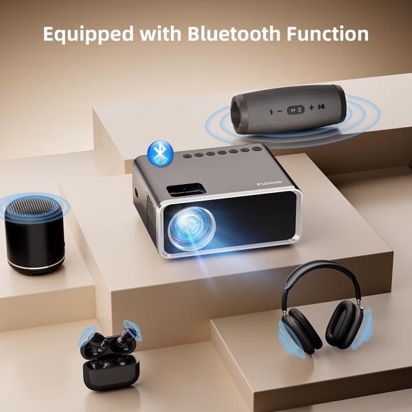 Projector With WiFi & Bluetooth, Upgraded 5G Portable Projector, Support 4K, Native 1080P, 12000 Lumens, Outdoor LED Movie