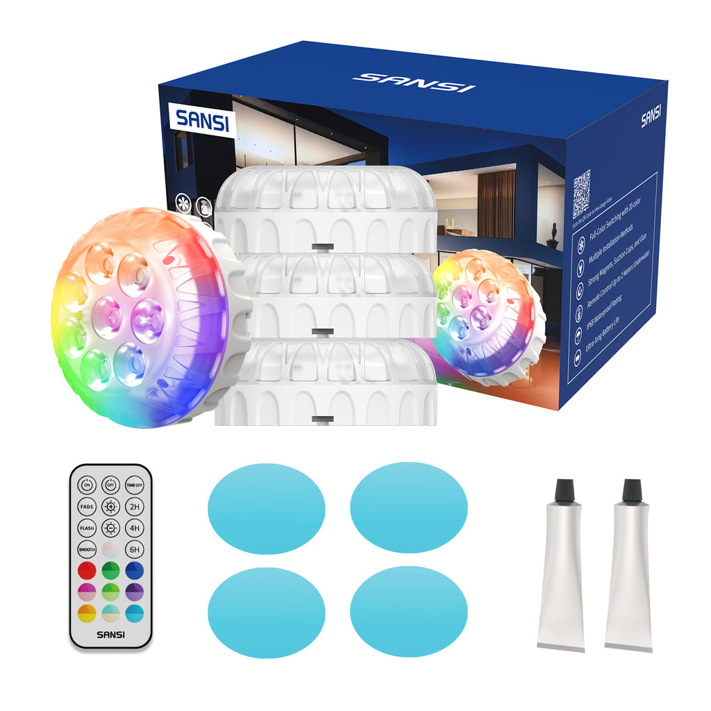 Waterproof RGB Pool Light, Summer Rechargeable 20Hrs Outdoor LED Lamp For Swimming Pool,Pond,Shower,Bath