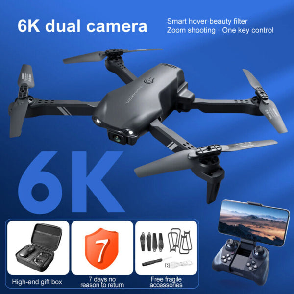 6K HD Dual Camera Foldable Drone with WiFi FPV – Beginner-Friendly Smart RC Quadcopter with Altitude Hold & One-Key Return