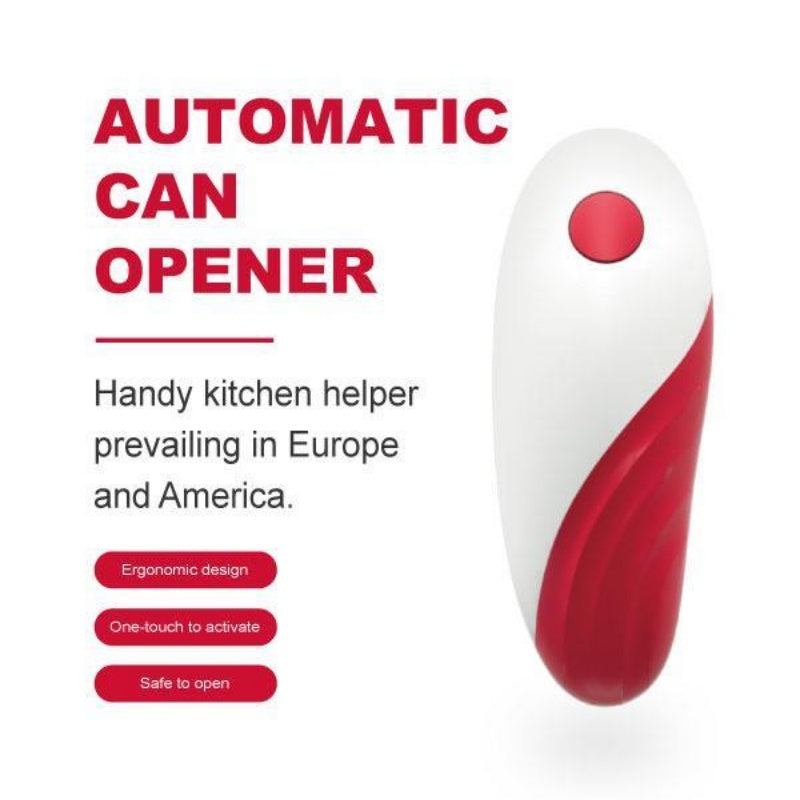 Automatic Electric Can Opener – One‑Button Touch, Opens Any Can Size, Food‑Grade White Kitchen Gadget