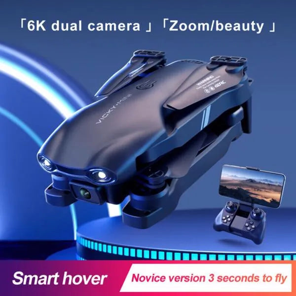 6K HD Dual Camera Foldable Drone with WiFi FPV – Beginner-Friendly Smart RC Quadcopter with Altitude Hold & One-Key Return