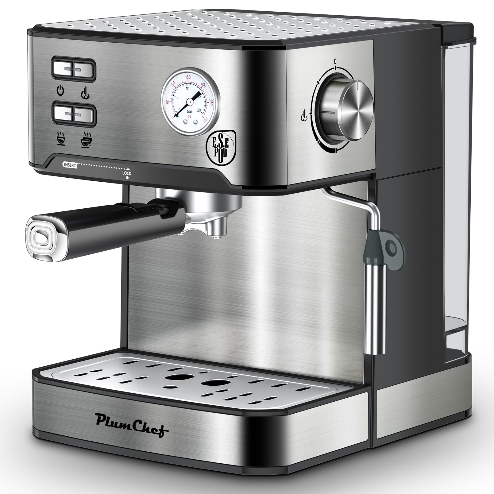 Professional Espresso Machine With Milk Frother, Single Double Shot, ESE Pod Compatible