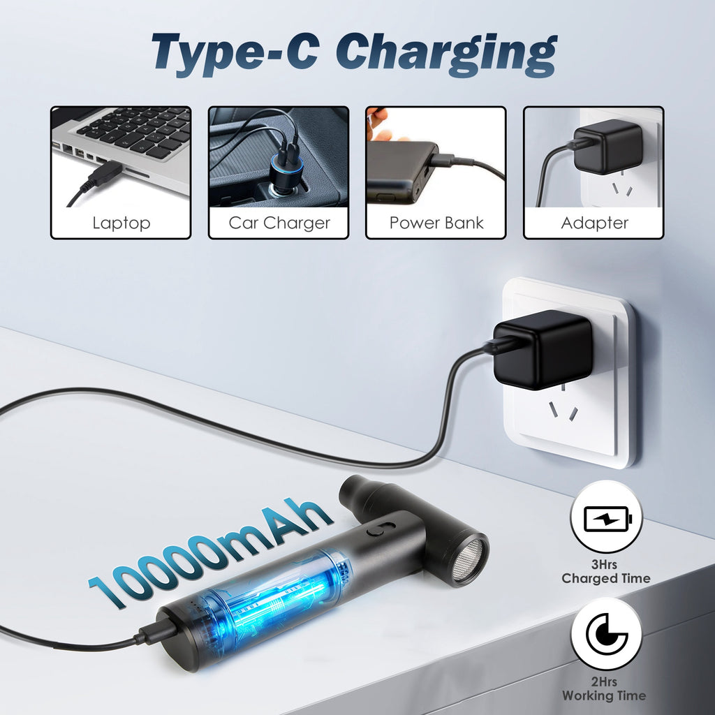 Compressed Air Duster Brushless Motor 1WmAh Battery Cordless Dust Blower Vacuum Cleaner Portable Jet Dry Blower For PC Keyboard Car Home