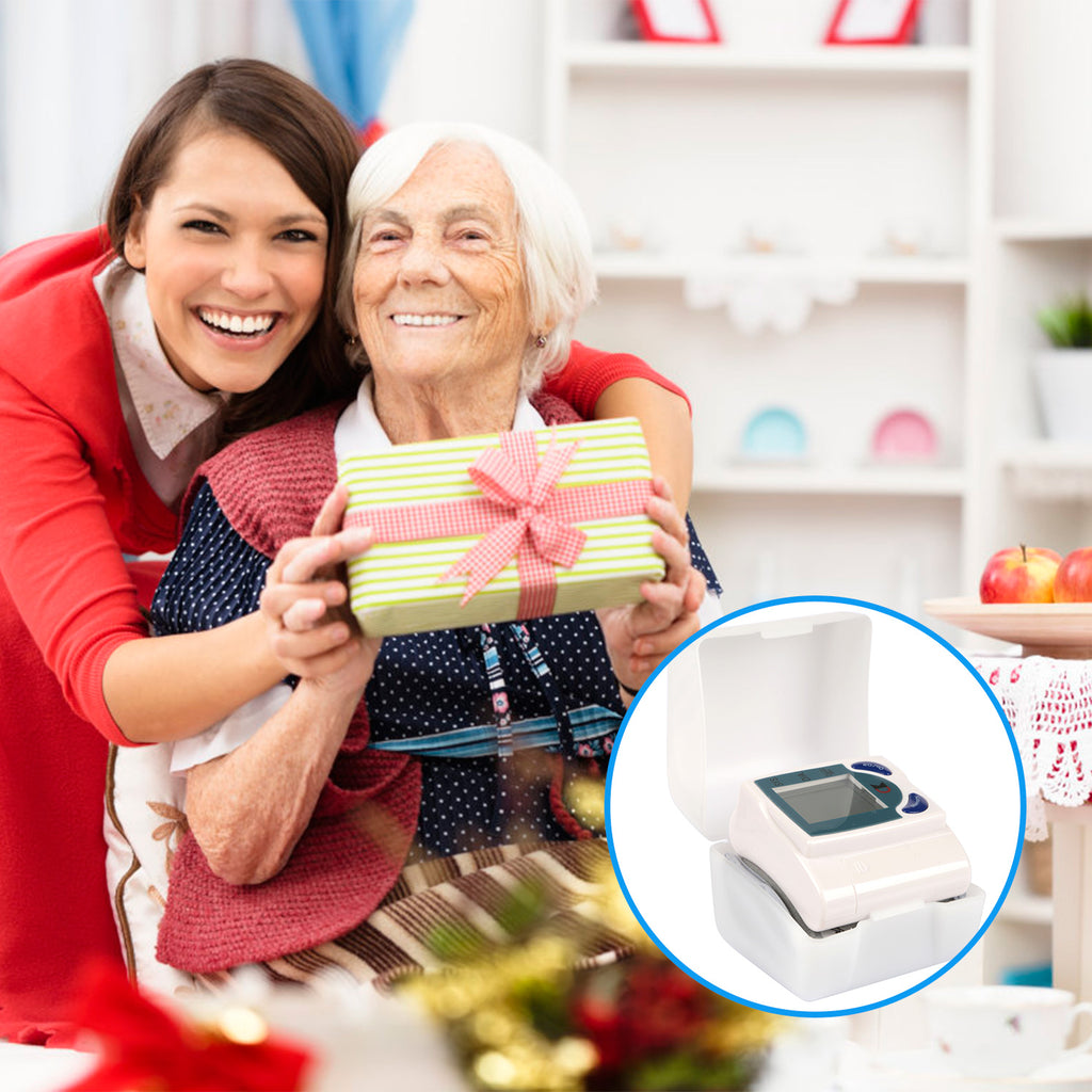 Blood Pressure Monitor Wrist Digital High Blood Pressure Cuff Heartbeat Tester With 60 Reading Memory 1.8 Inches LCD Screen Storage Box