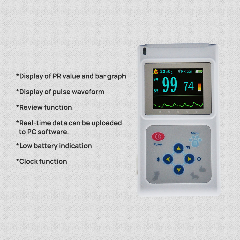 Veterinary Color Display CMS60D-VET Pulse Oximeter Spo2 Probe PR VET Monitor