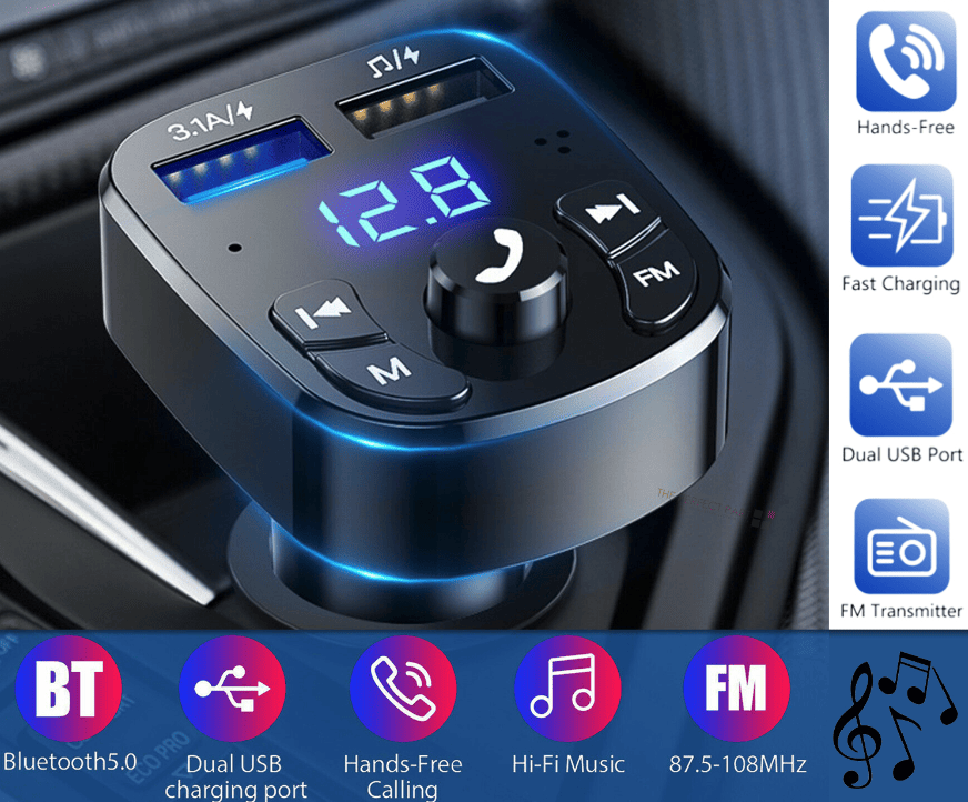 Wireless Car Bluetooth FM Transmitter MP3 Audio USB Charger Adapter Handsfree