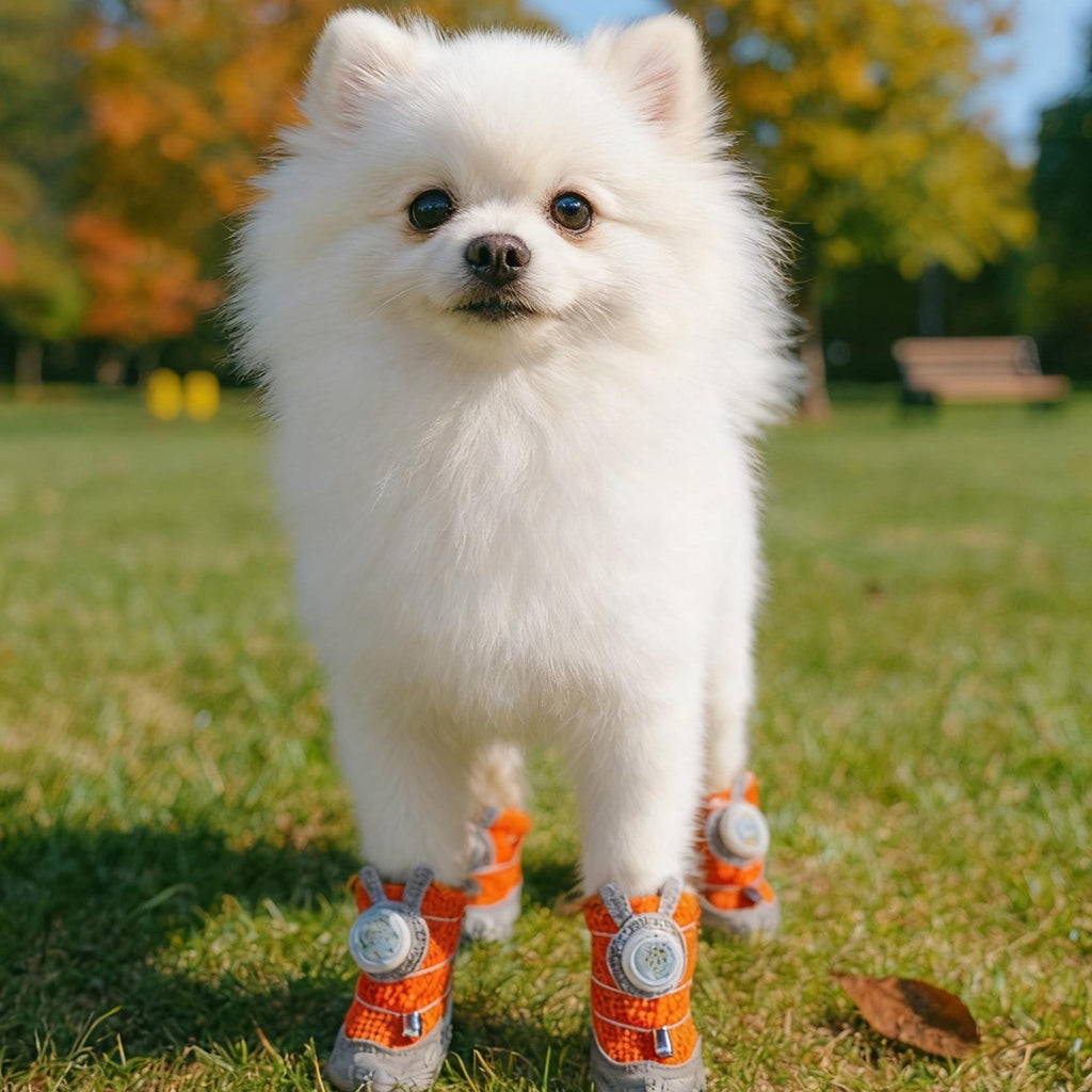 LED Light-Up Dog Shoes (4-Pack) – Anti-Slip Night Safety Boots for Small & Medium Dogs