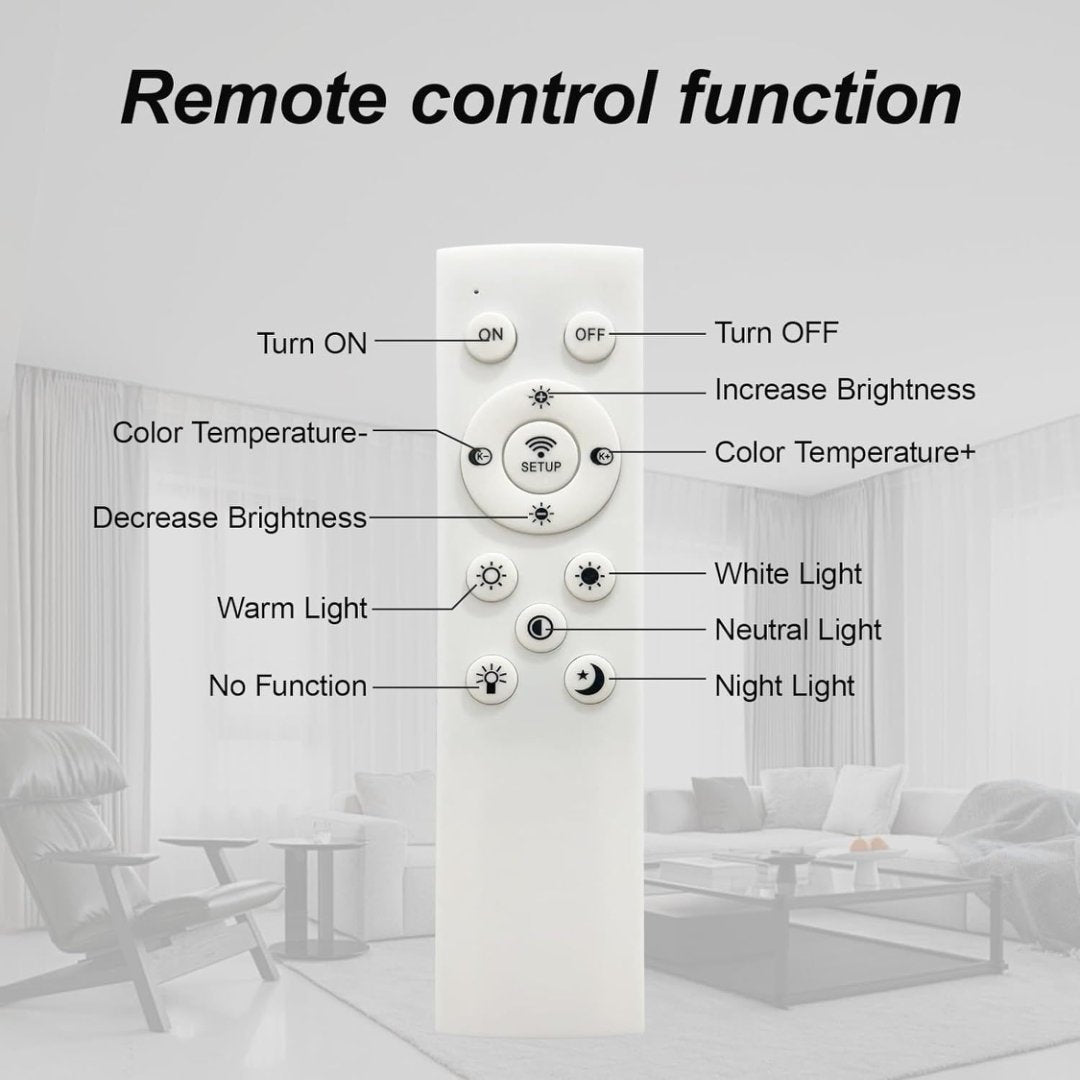 Modern LED Ceiling Light, Flush Mount Ceiling Light With Dimmable Remote Control, 6Rings Acrylic Ceiling Light Fixture For Bedroom, Living Room, Kitchen, Office Lamps 4 Heads