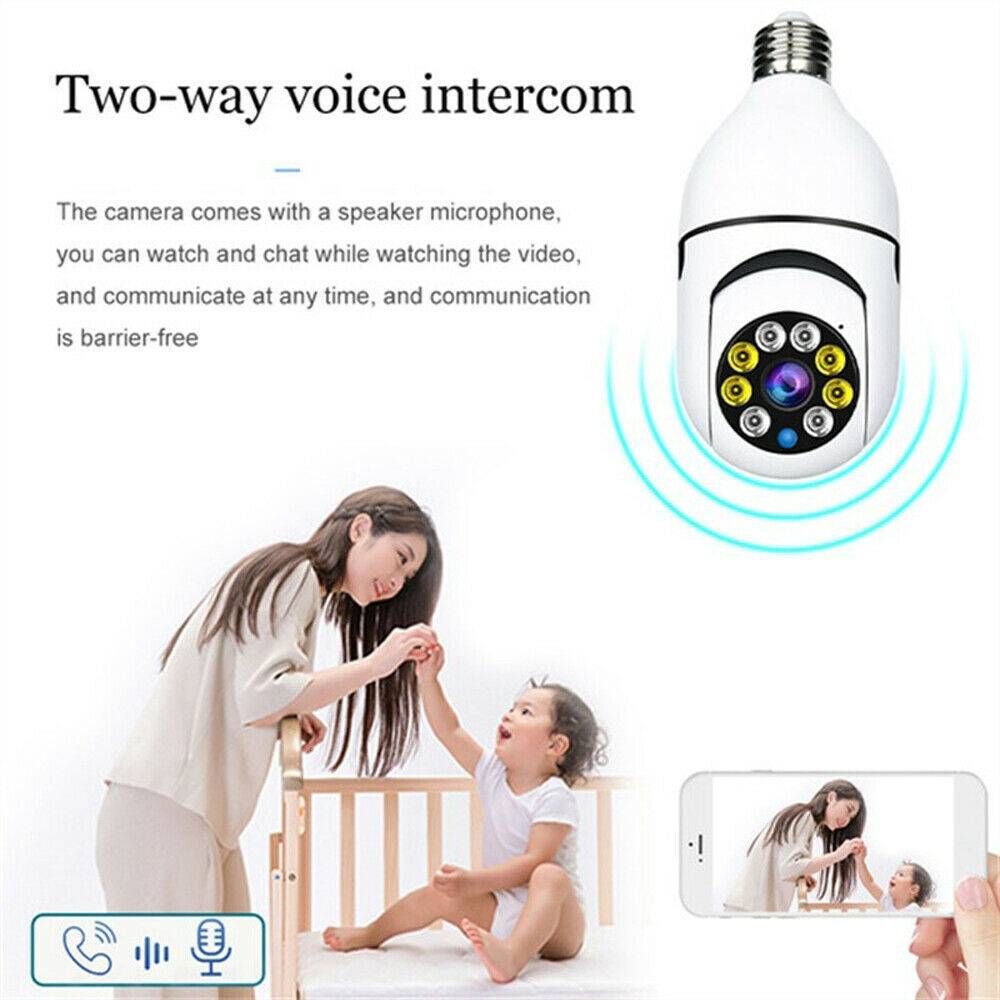 1080P WiFi Light Bulb Security Camera – Indoor Smart Home Monitoring