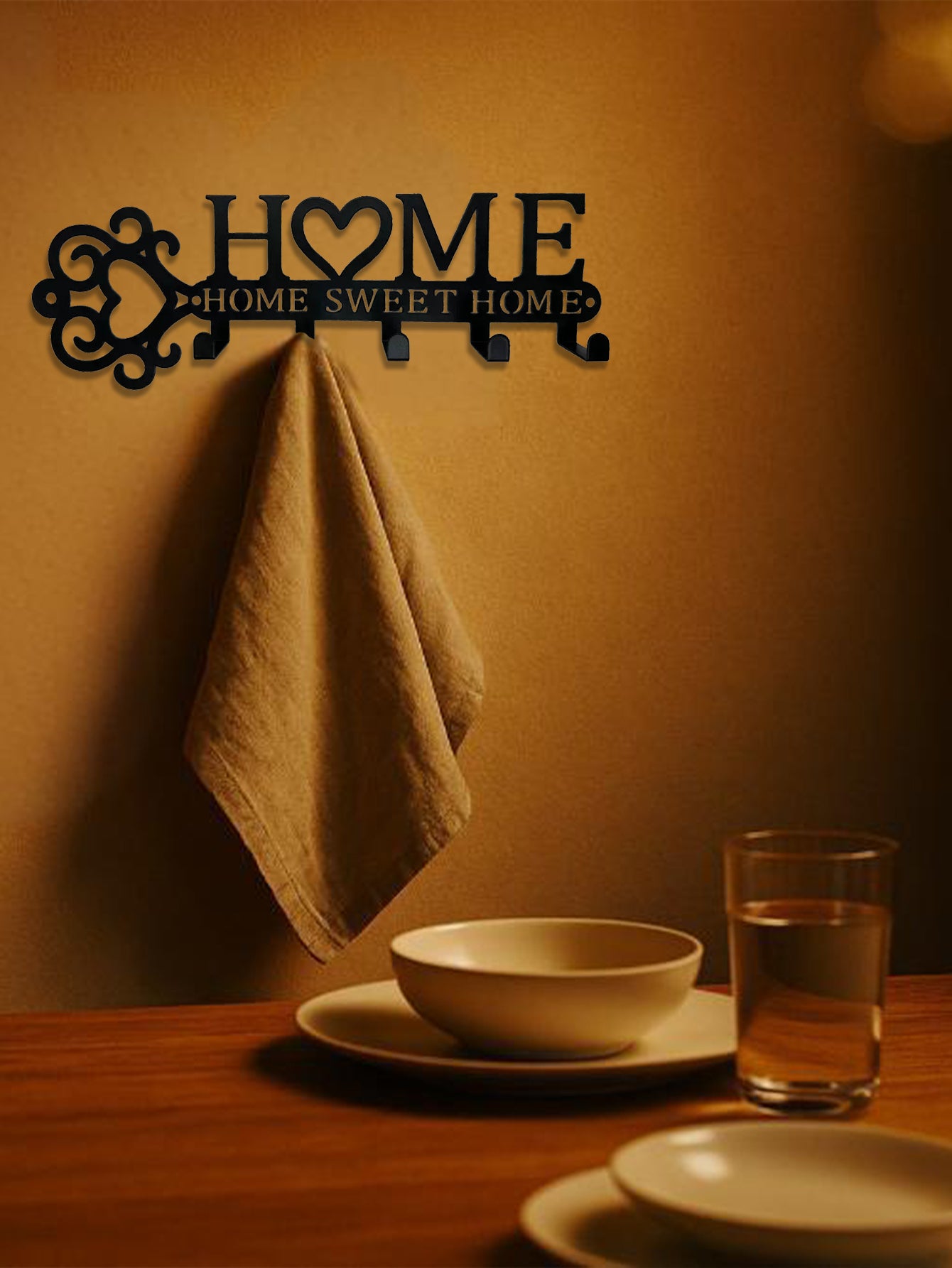 Cozy Home Wall Hooks Set Warm Metal Coat Hangers With Cute Heart Design Perfect