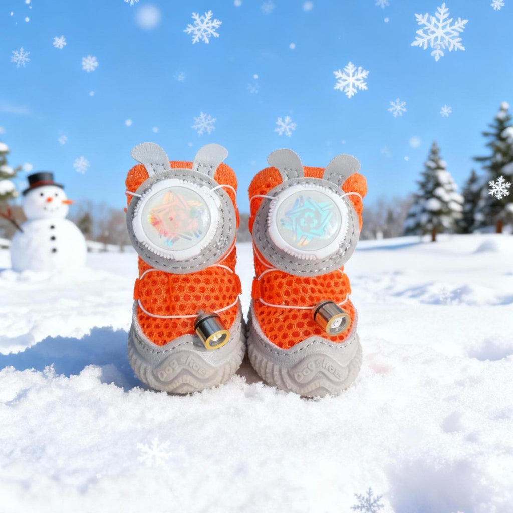 LED Light-Up Dog Shoes (4-Pack) – Anti-Slip Night Safety Boots for Small & Medium Dogs