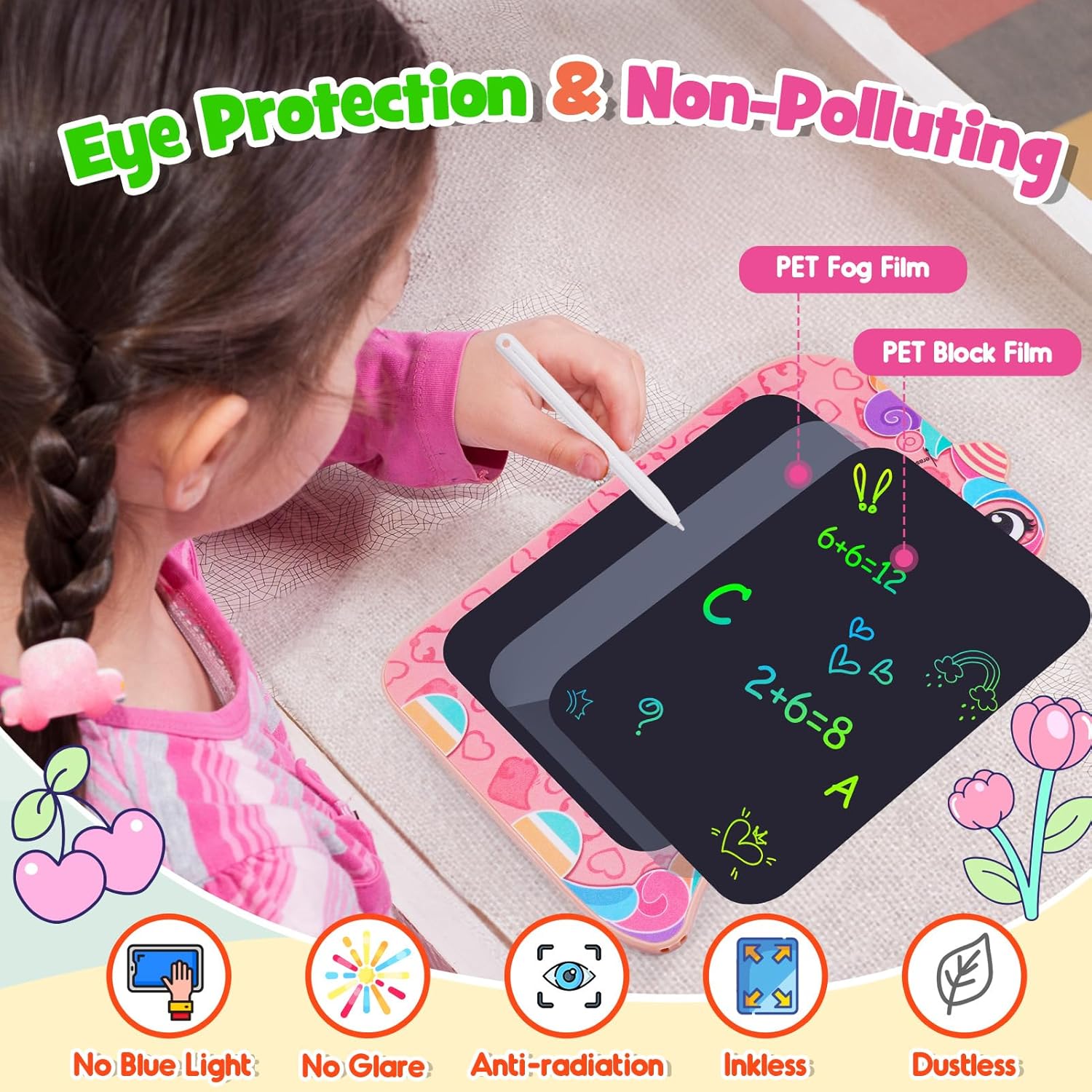 LCD Writing Tablet, Birthday Kids Unicorn Gifts,8.5 Inch Colorful Toddler Doodle Board Drawing Tablet, Erasable Reusable Electronic Drawing Pads, Educational And Learning Toys For Kids