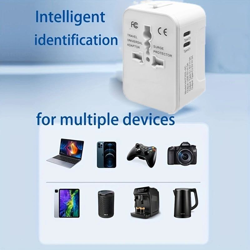 Universal Travel Adapter, Portable Worldwide All-in-One Plug Adapter With 3 USB