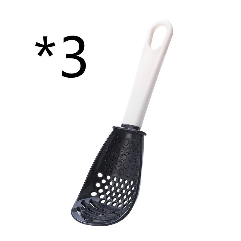 Multifunctional Slotted Cooking Spoon – Grinder, Masher, Garlic Press & Stir‑Fry Spatula in One