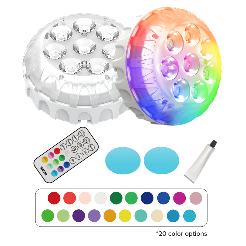 Waterproof RGB Pool Light, Summer Rechargeable 20Hrs Outdoor LED Lamp For Swimming Pool,Pond,Shower,Bath