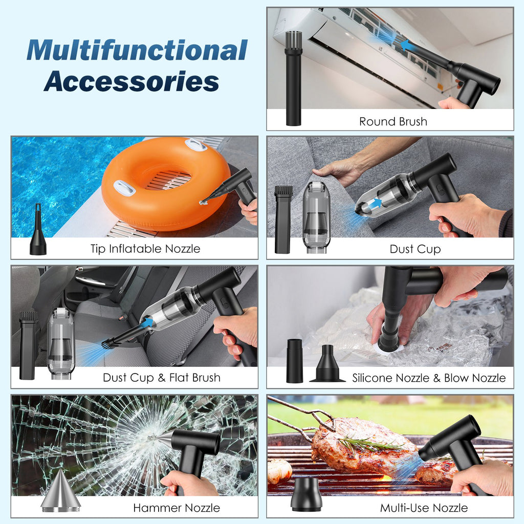 Compressed Air Duster Brushless Motor 1WmAh Battery Cordless Dust Blower Vacuum Cleaner Portable Jet Dry Blower For PC Keyboard Car Home