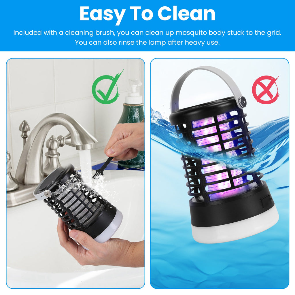 Bug Zapper Light Rechargeable Mosquito Zapper For Indoor Outdoor Waterproof Mosquito Killer Lamp With 3 Lighting Modes For Patio Yard Home
