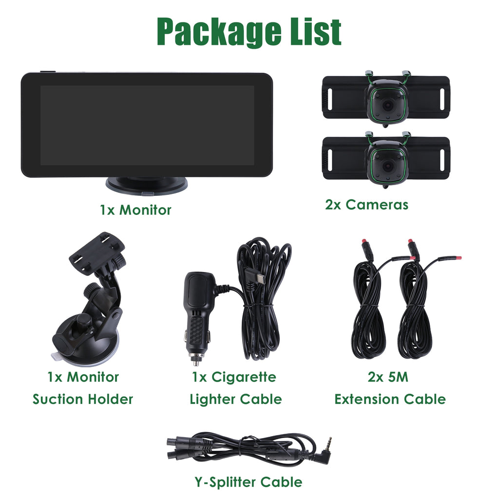 1Pc 1080P Baby Car Camera For 2 Kids Dual Channel Car Baby Monitor Rear Facing Car Seat Camera With 120Degree Wide View 6.86In HD Split Screen Night Vision