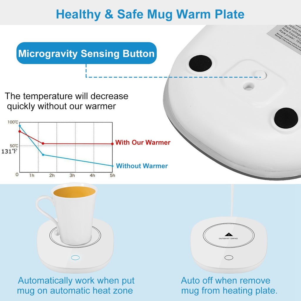 Coffee Mug Warmer Cup Warmer Auto Shut Off Coffee Tea Milk Electric Heater Pad Office Home Desk Electric Beverage Warmer Mat